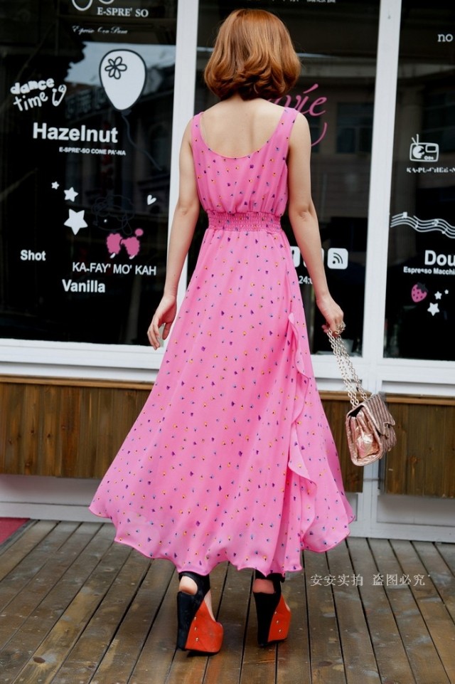 WD7022 Sweet Maxi Dress Dark Pink