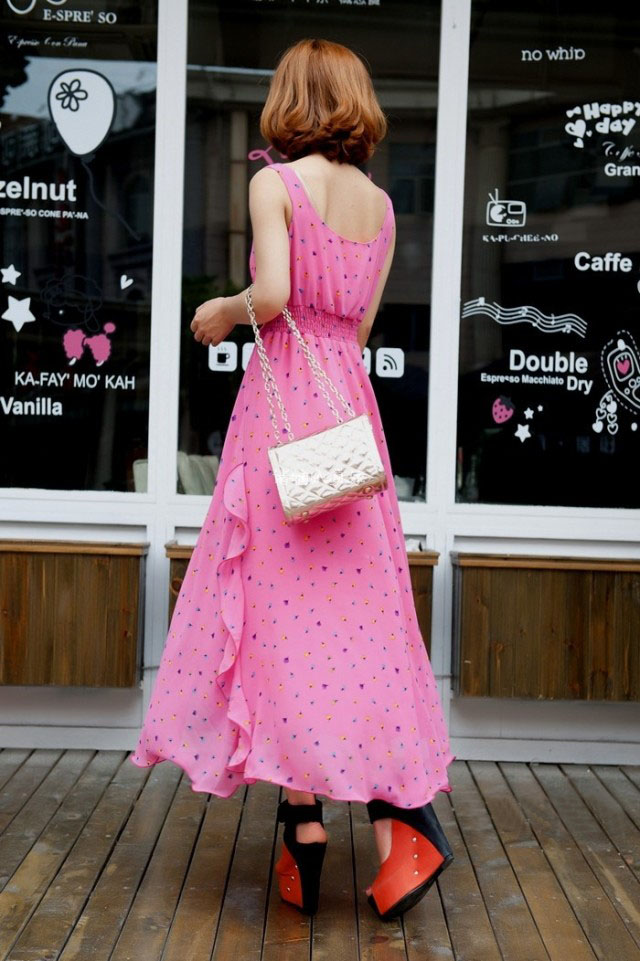 WD7022 Sweet Maxi Dress Dark Pink