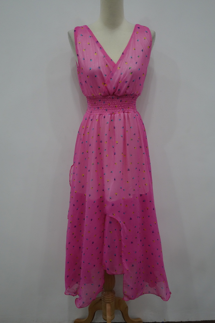 WD7022 Sweet Maxi Dress Dark Pink