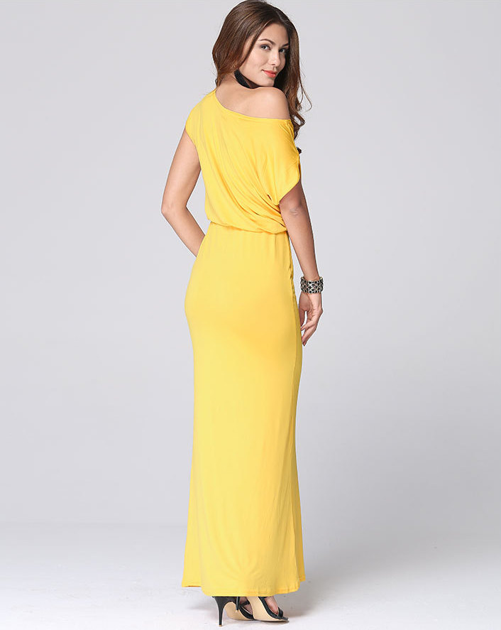 WD7032 Sexy Maxi Dress Yellow