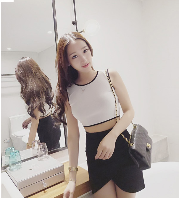 WT7036 Fashion Top and Skirt White (1 Set)