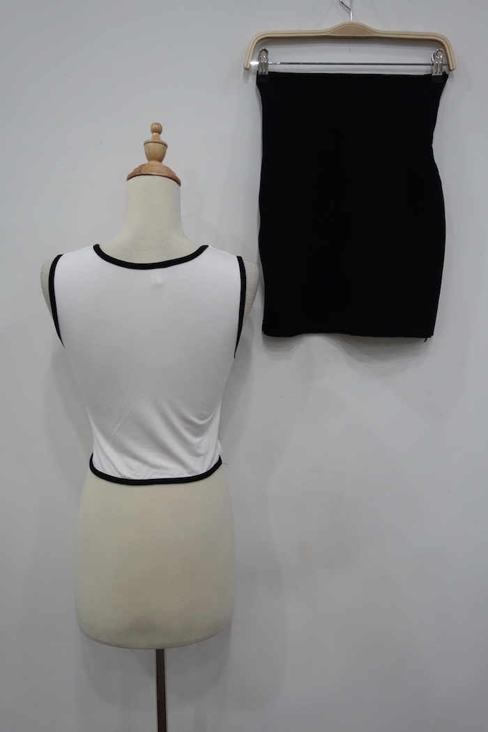 WT7036 Fashion Top and Skirt White (1 Set)