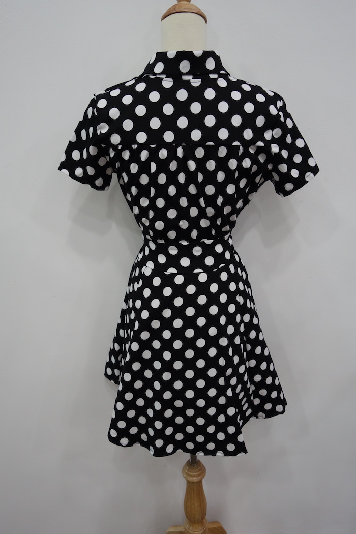 WD7041 Elegant Dress Black Dot