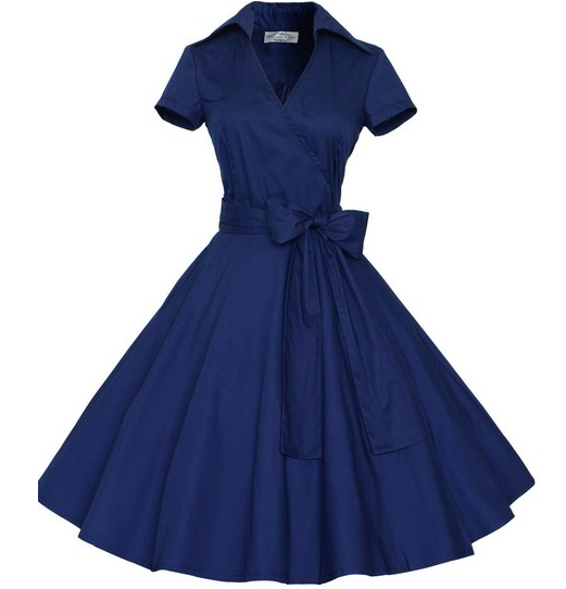 WD7041 Elegant Dress Dark Blue