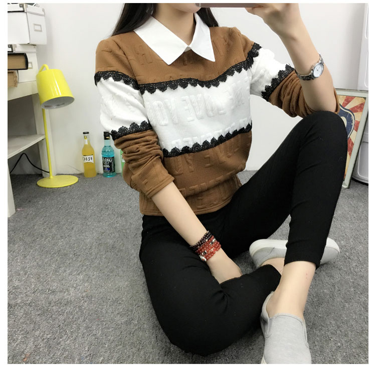 WT3710 Korea Stylish Top Brown