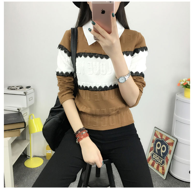 WT3710 Korea Stylish Top Brown