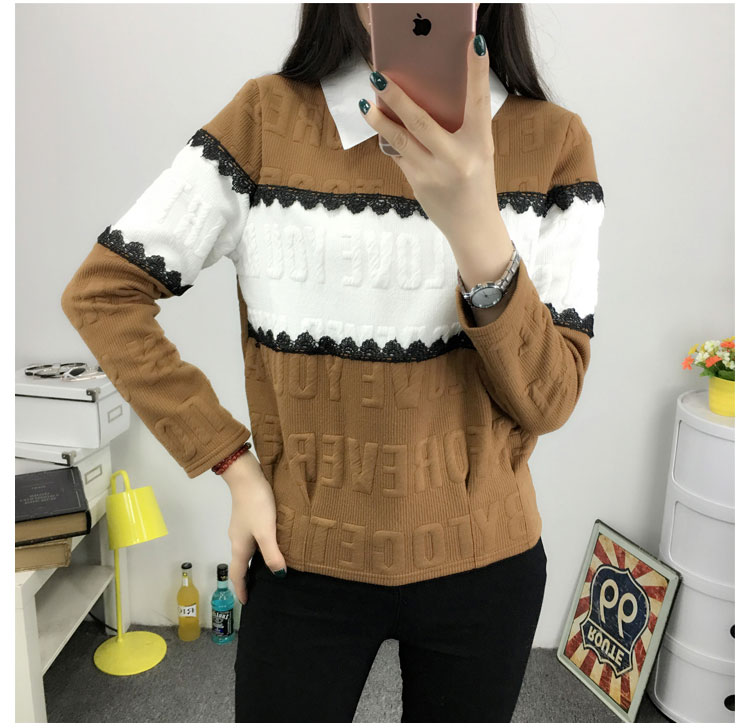 WT3710 Korea Stylish Top Brown