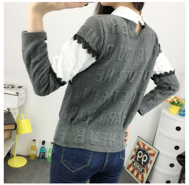 WT3710 Korea Stylish Top Grey