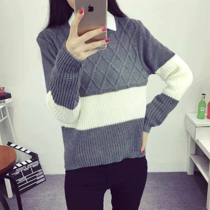 WT3718 Fashion Knit Top Grey