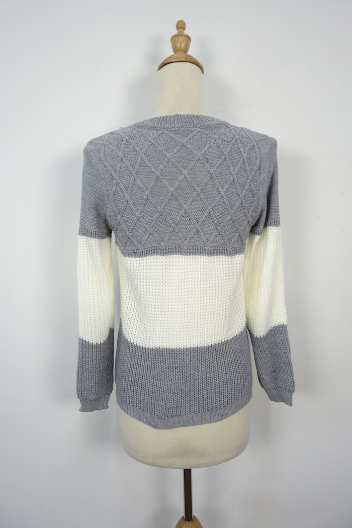 WT3718 Fashion Knit Top Grey