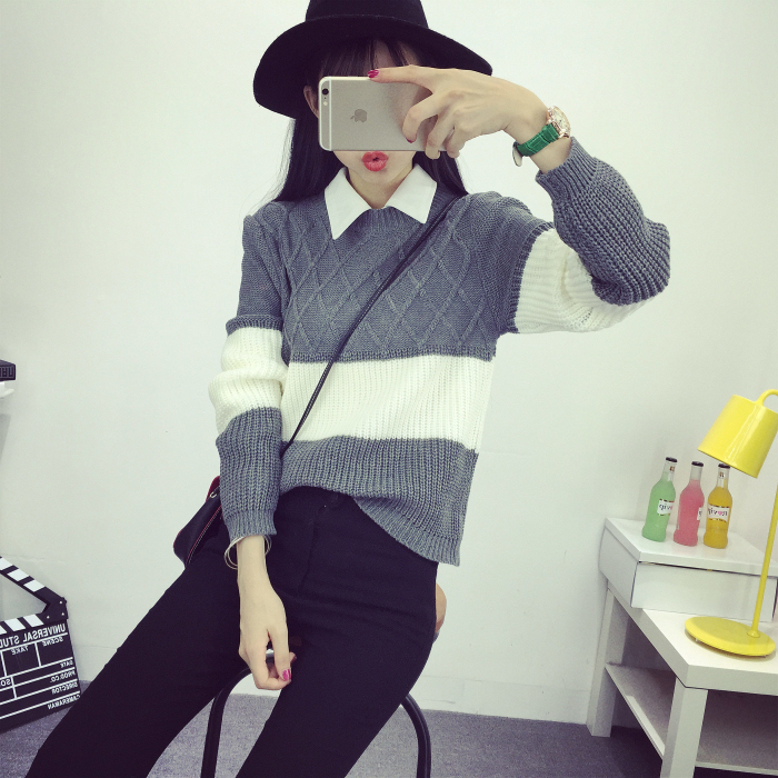 WT3718 Fashion Knit Top Grey