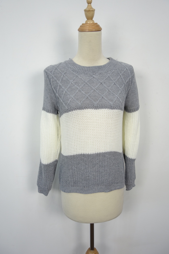 WT3718 Fashion Knit Top Grey