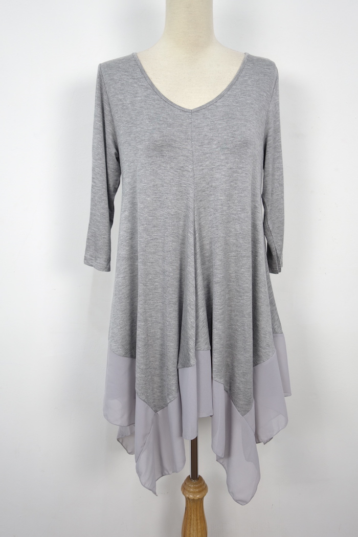 WT7072 Fashion Top Light Grey