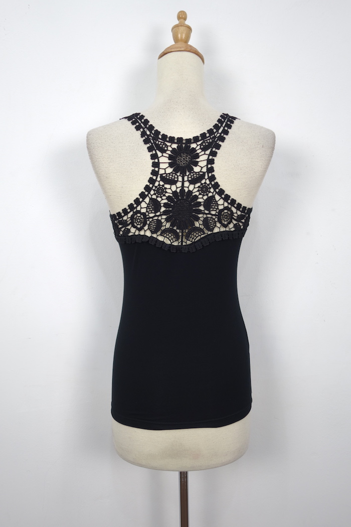 WT7077 Stylish Sexy Top Black