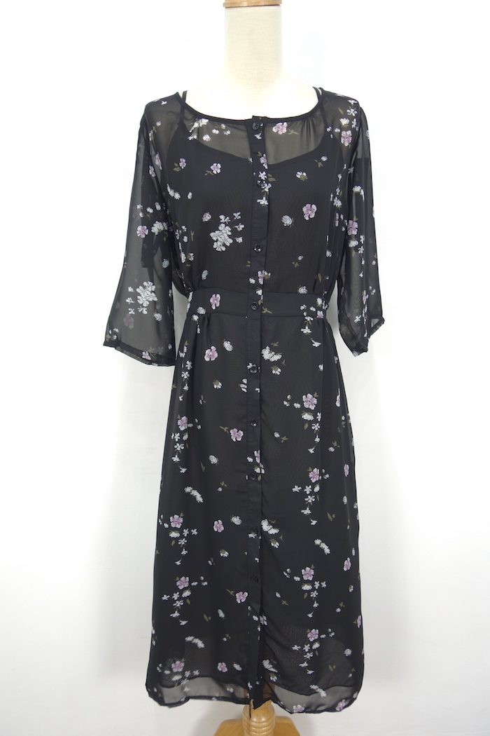 WD7085 Korea Fashion Maxi Dress Black