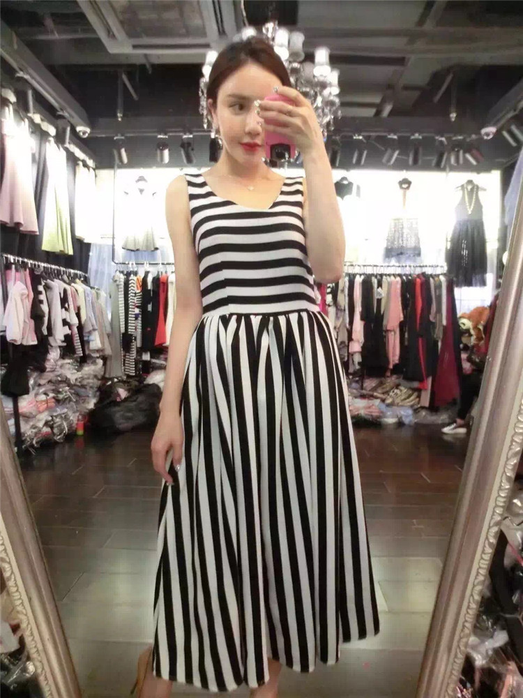 WD7089 Fashion Stripe Dress As Picture