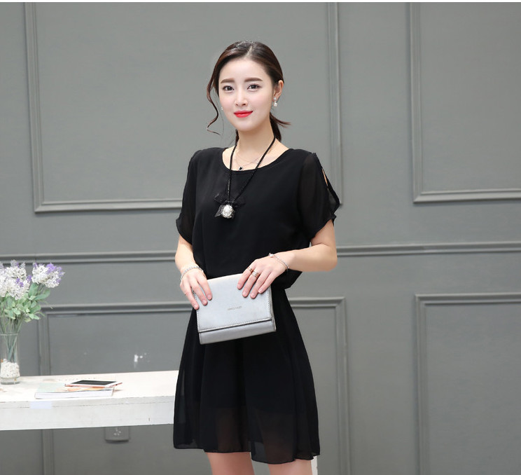 WD7090 Charming Chiffon Dress Black