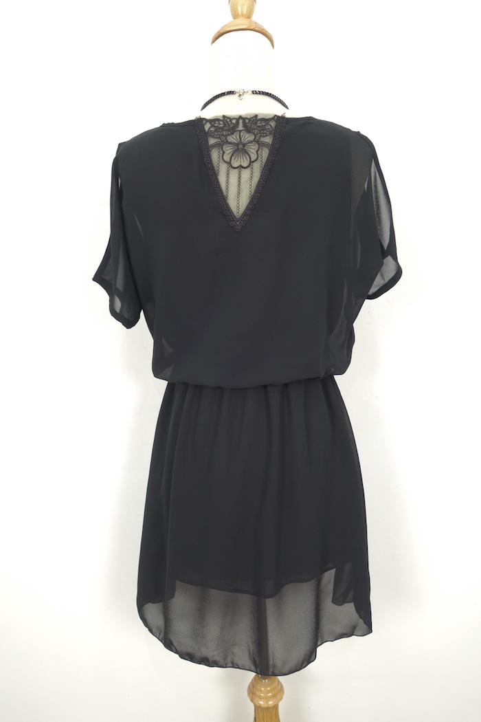 WD7090 Charming Chiffon Dress Black