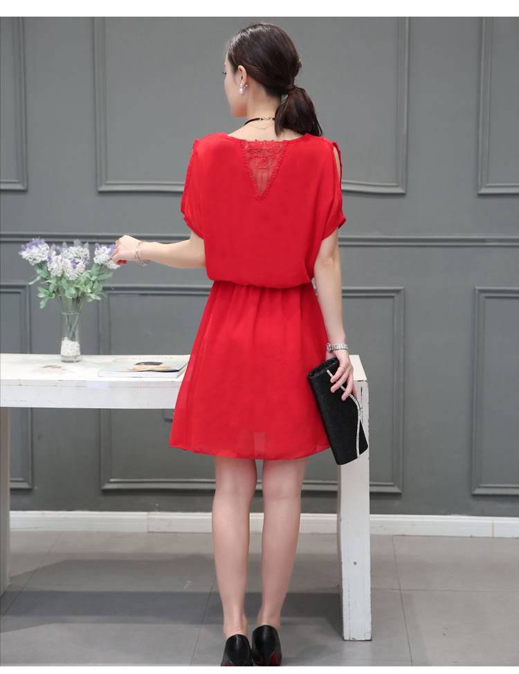 WD7090 Charming Chiffon Dress Red