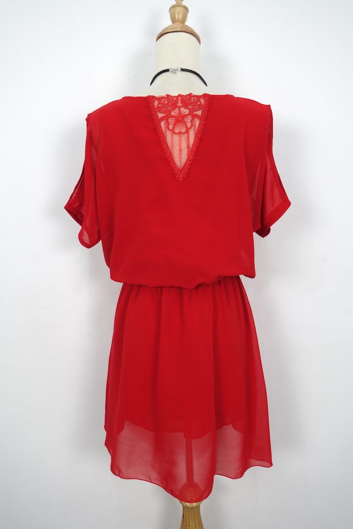 WD7090 Charming Chiffon Dress Red