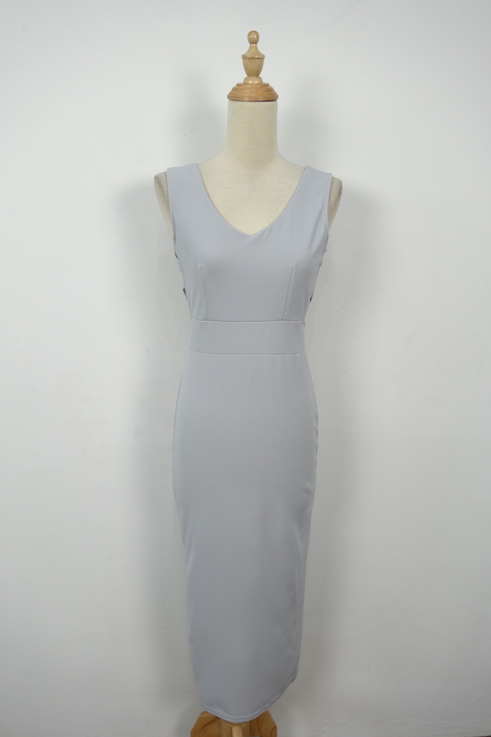 WD7094 Sexy Maxi Dress Grey