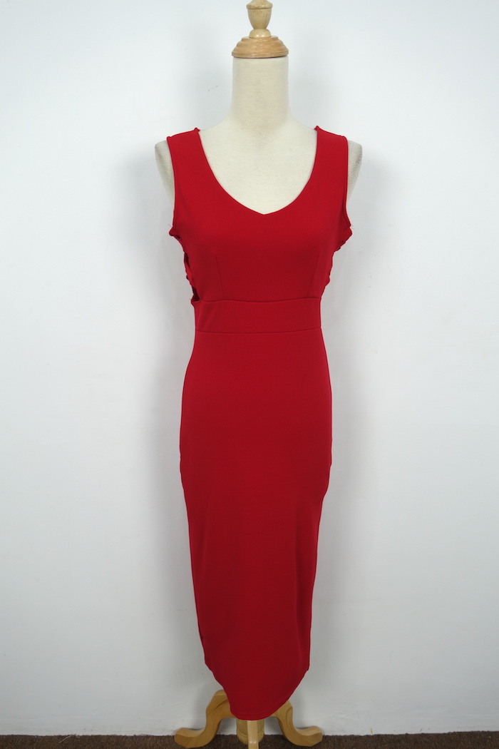 WD7094 Sexy Maxi Dress Red