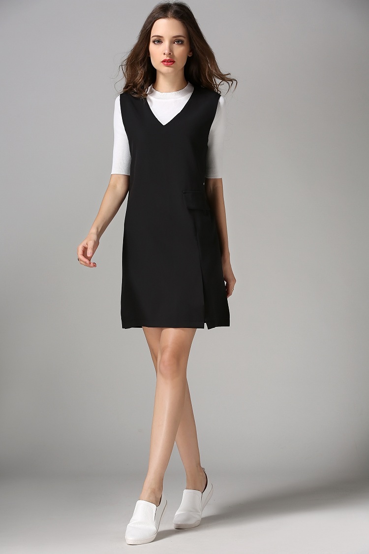 WD7105 Sleeveless Dress Black