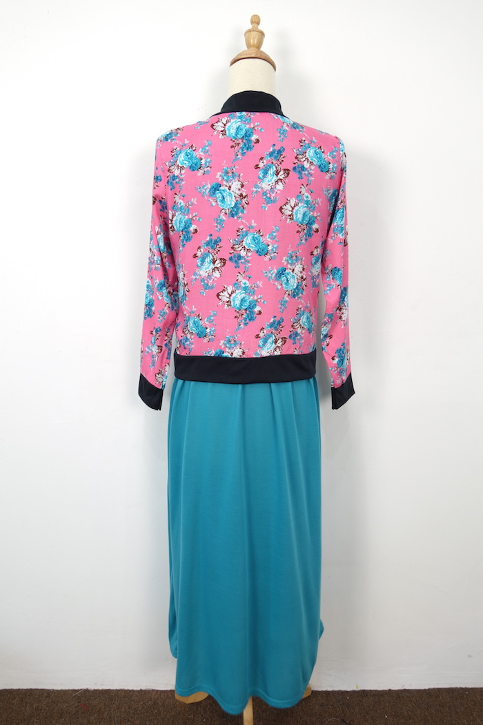 WH1155 Floral Jubah Set Tosca