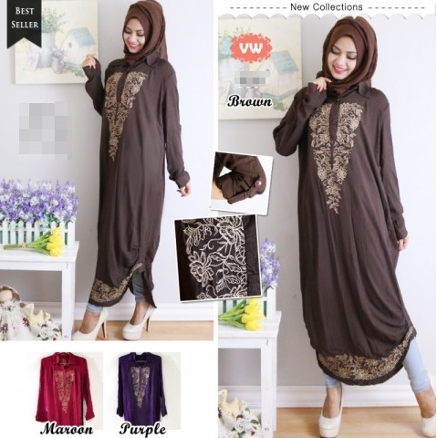 WH1157 Fashion Jubah Maroon