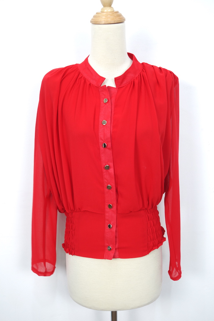 WT7114 Stylish Chiffon Top Red