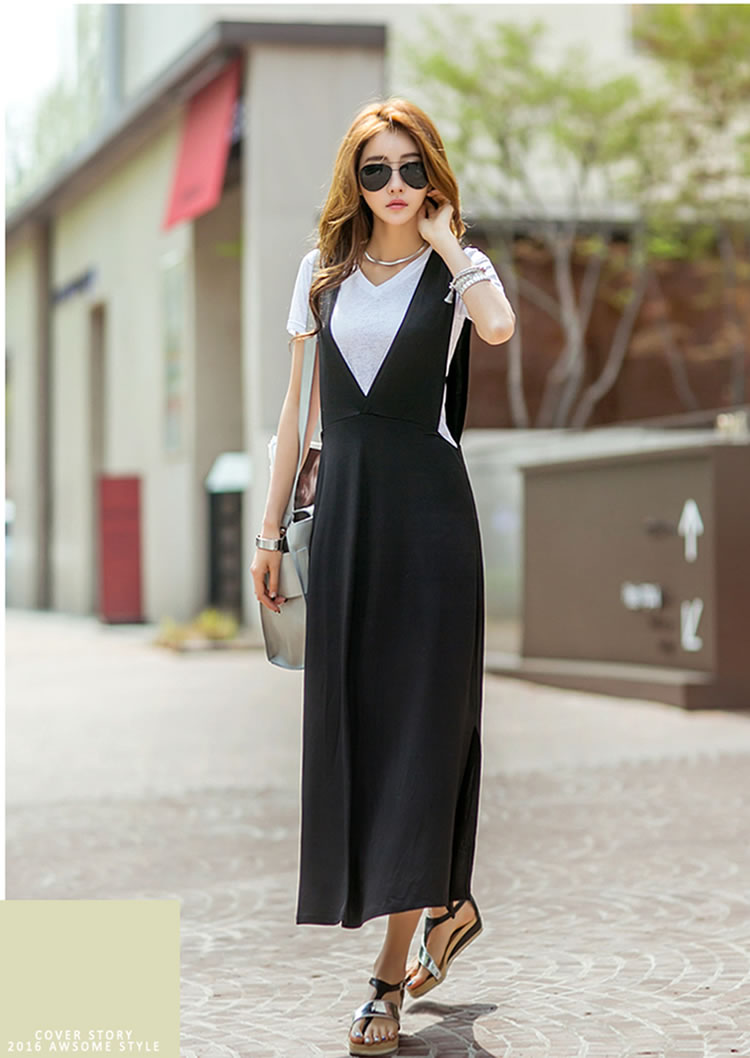 WD7118 Korea Fashion Dress Black