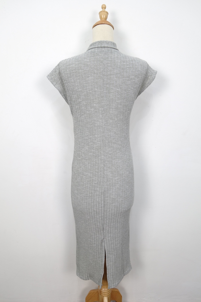 WD7139 Korea Fashion Dress Light Grey