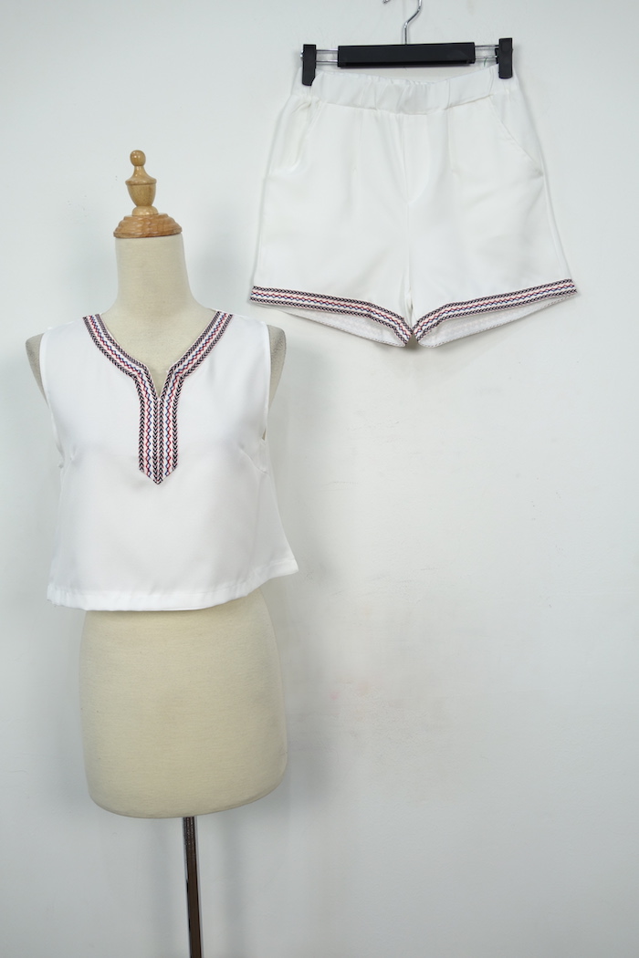 WT7145 Stylish Top and Pant White