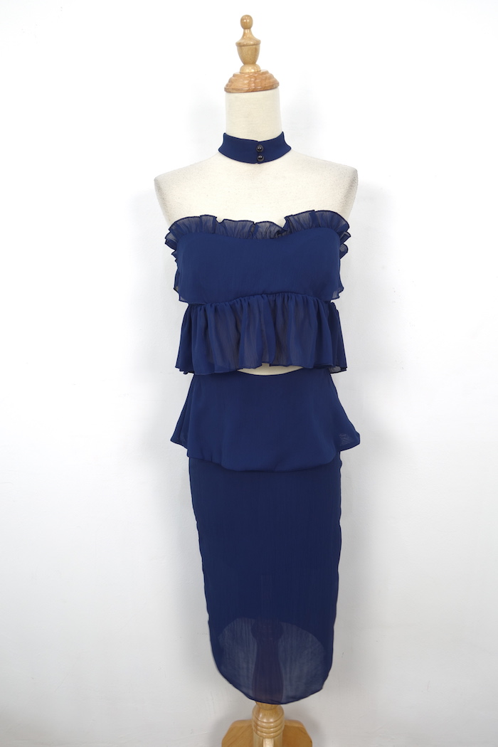 WT7146 Charming Top and Skirt Blue