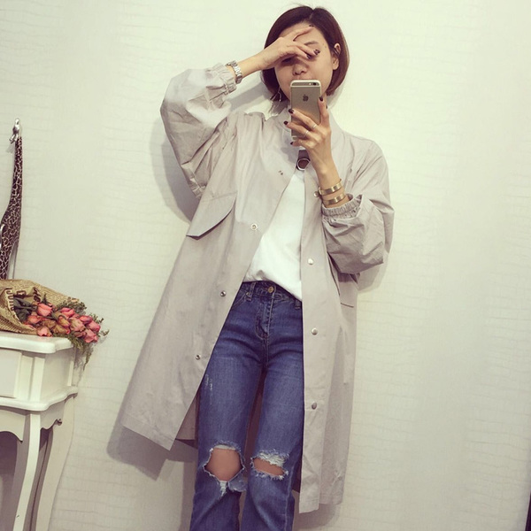 WJ3739 Long Jacket Light Grey