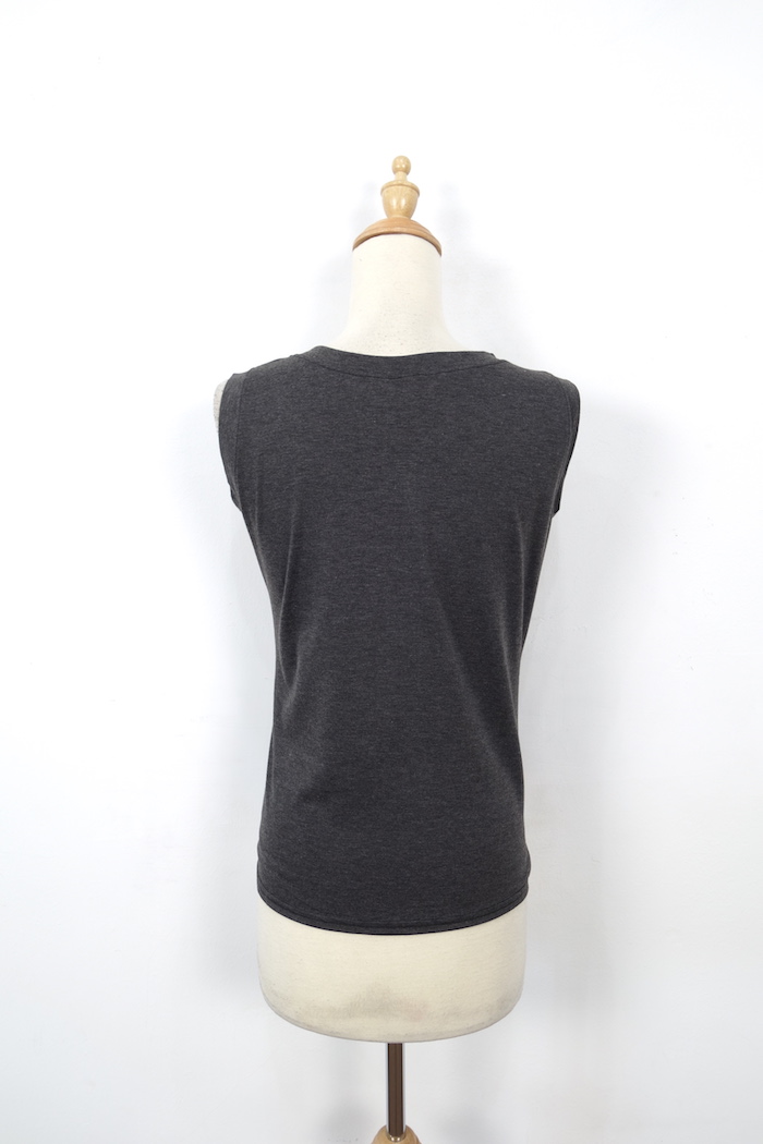 WT7154 Sleeveless Top Dark Grey