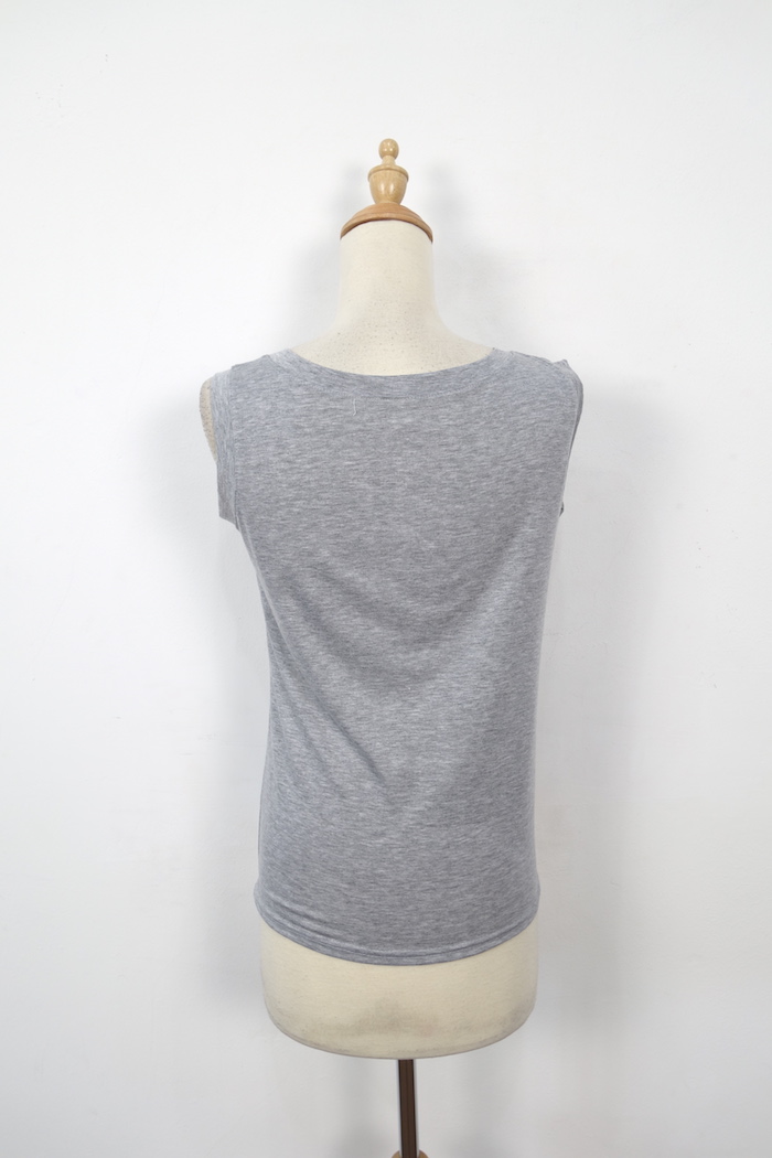 WT7154 Sleeveless Top Light Grey