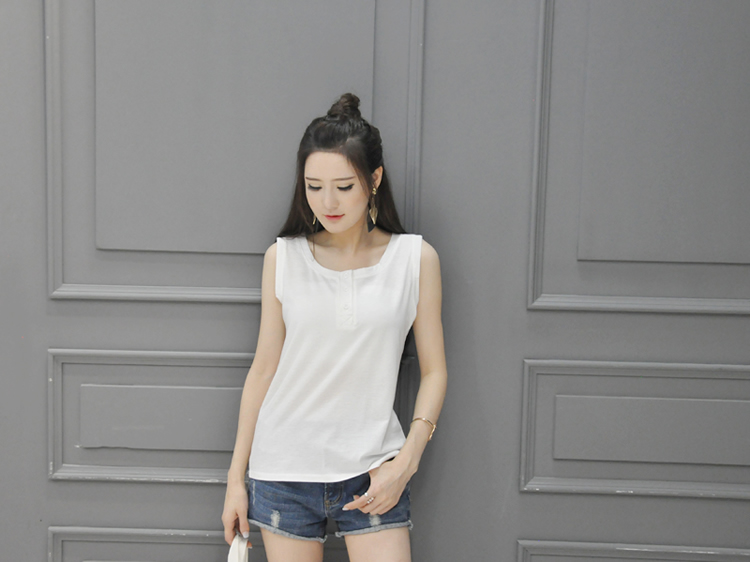 WT7154 Sleeveless Top White