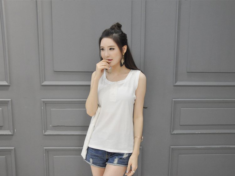 WT7154 Sleeveless Top White