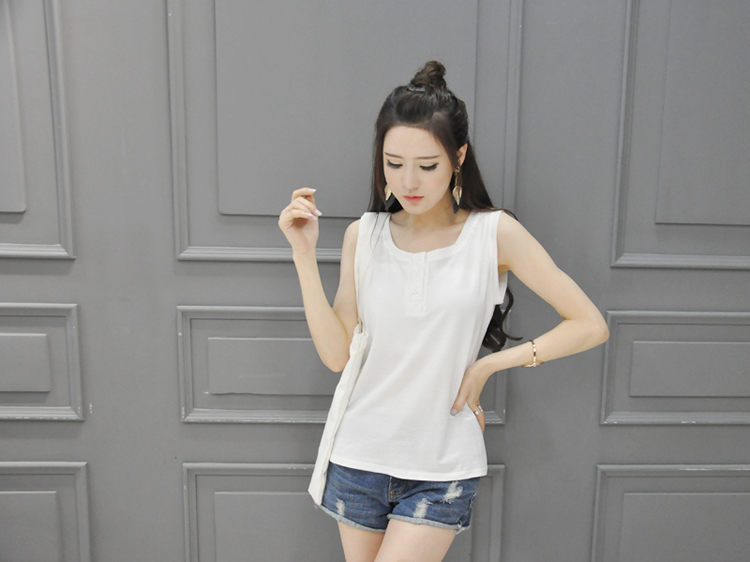 WT7154 Sleeveless Top White