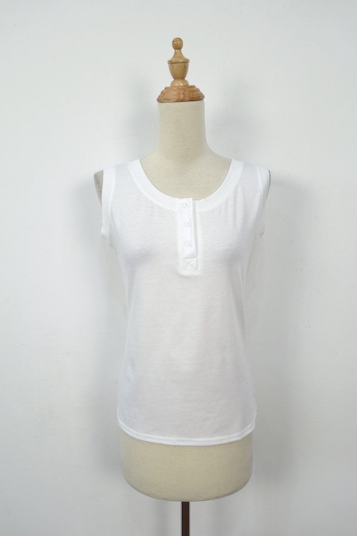 WT7154 Sleeveless Top White