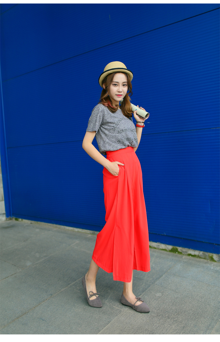 WP7166 Fashion Loose Pant Red