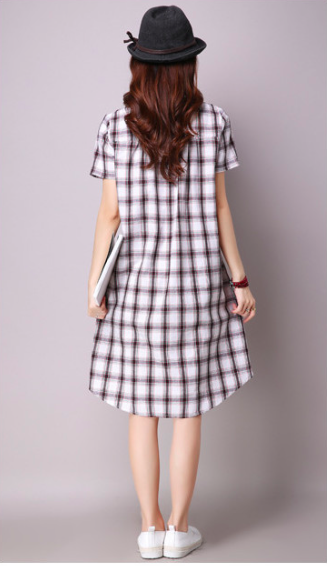 WD7169 Fashion Checker Dress Black