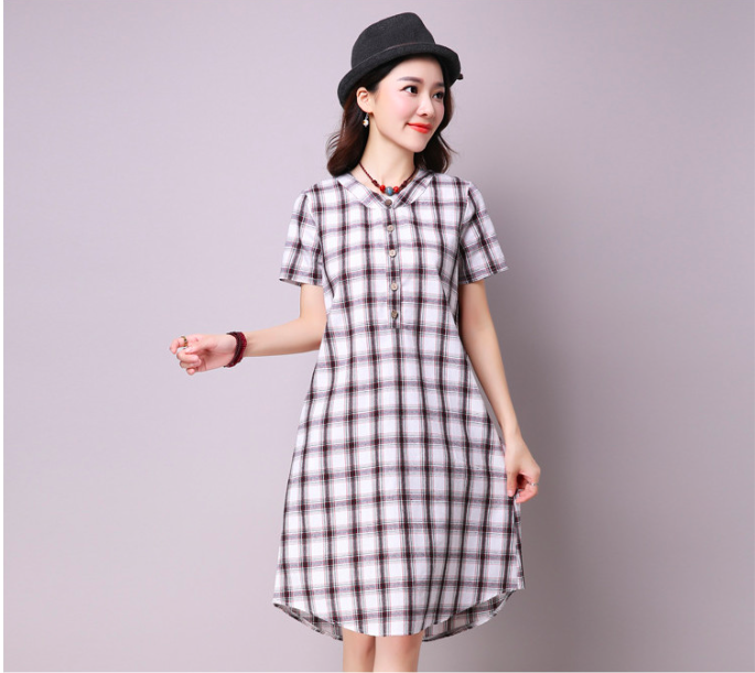 WD7169 Fashion Checker Dress Black