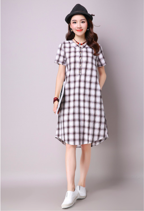 WD7169 Fashion Checker Dress Black