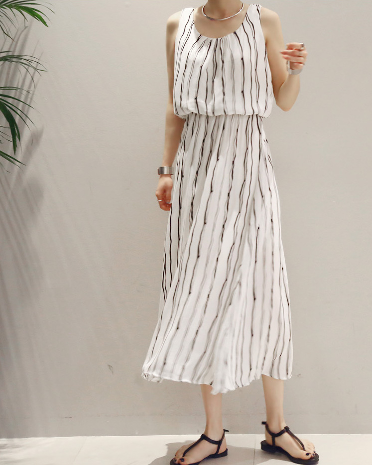 WD7173 Stylish Chiffon Dress White