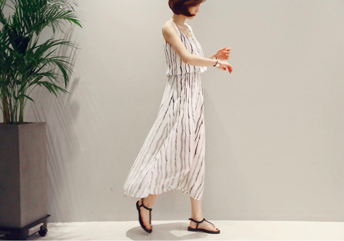 WD7173 Stylish Chiffon Dress White