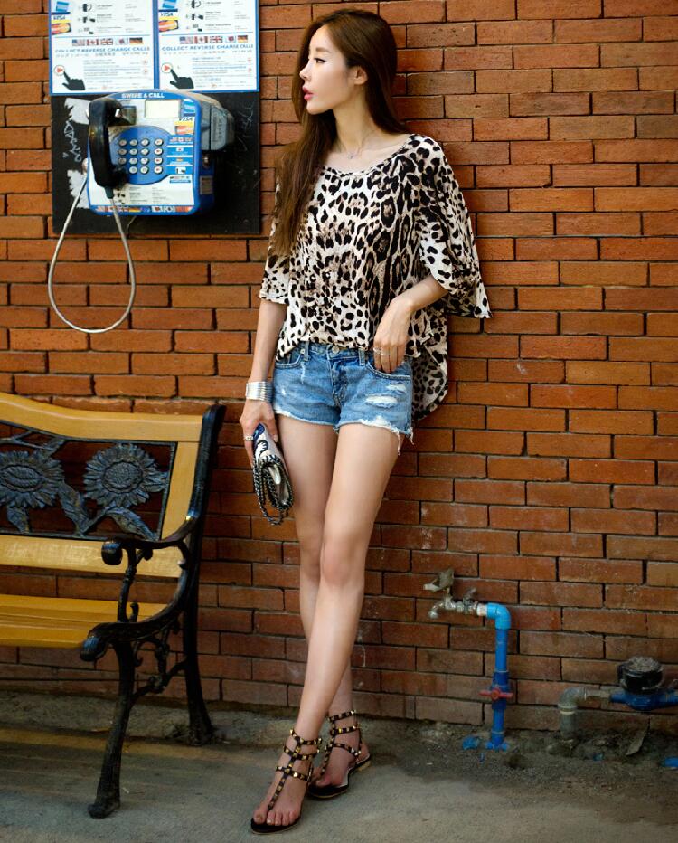 WT7175 Leopard Print Top As Picture