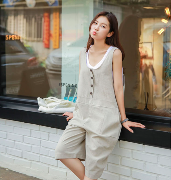 WP7176 Fashion Jumpsuit Almond