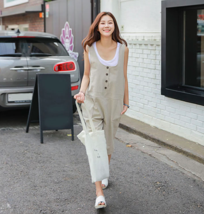 WP7176 Fashion Jumpsuit Almond